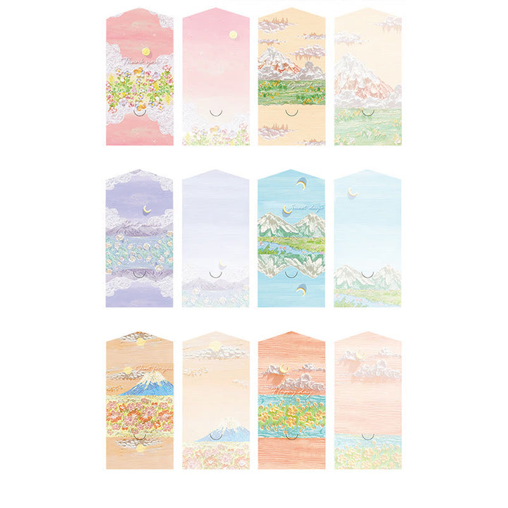 6pcs Sun And Beauty Series Postcard Trifold Style For Greeting