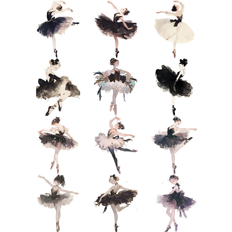 Ballet Black Swan Series Sticker For DIY Journal Decor