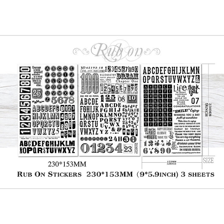 English Label Series Rub On Sticker Transfer Sticker For Crafts