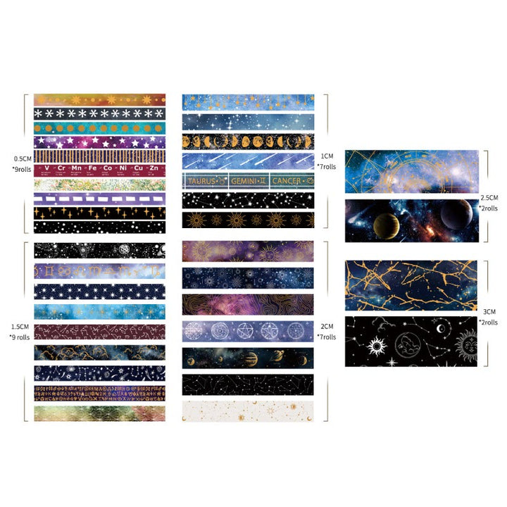 36 Rolls Set Interplanetary Series Washi Tape Decorative Scrapbook Tape