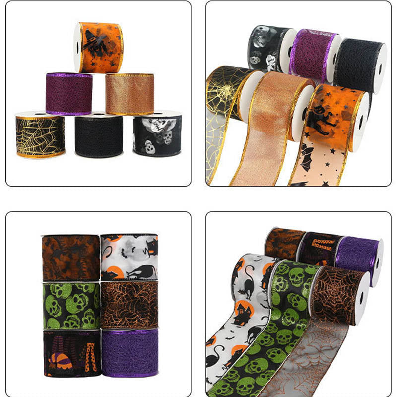 6 Rolls Set Halloween Series Polyester Tape Decorative Scrapbook Tape