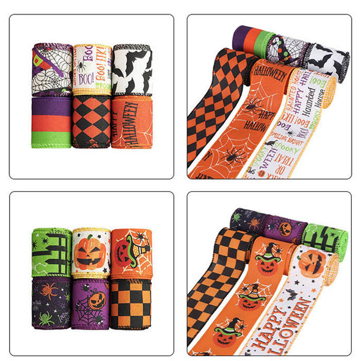 6 Rolls Set Halloween Series Polyester Tape Decorative Scrapbook Tape