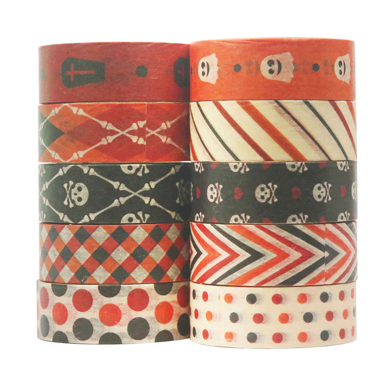 10 Rolls Set Halloween Series Washi Tape Decorative Scrapbook Tape