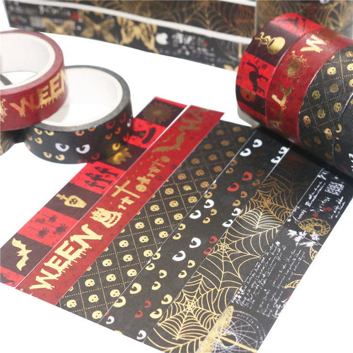 6 Rolls Set Black Halloween Series Washi Tape Scrapbook Tape