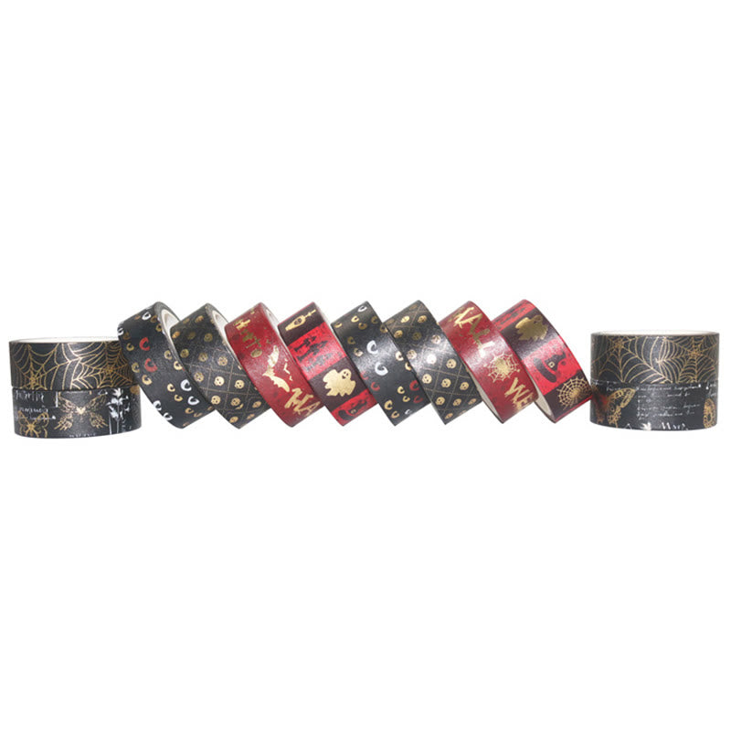 6 Rolls Set Black Halloween Series Washi Tape Scrapbook Tape