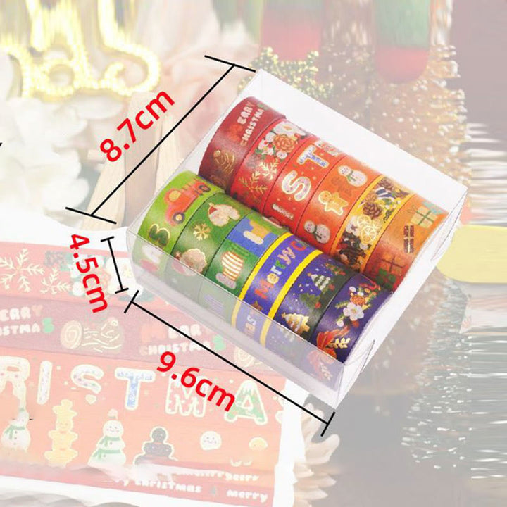 12 Rolls Set Christmas Stump Series Washi Tape Scrapbook Tape