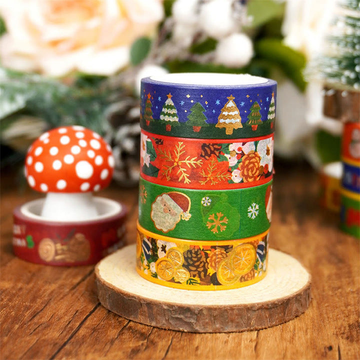 12 Rolls Set Christmas Stump Series Washi Tape Scrapbook Tape