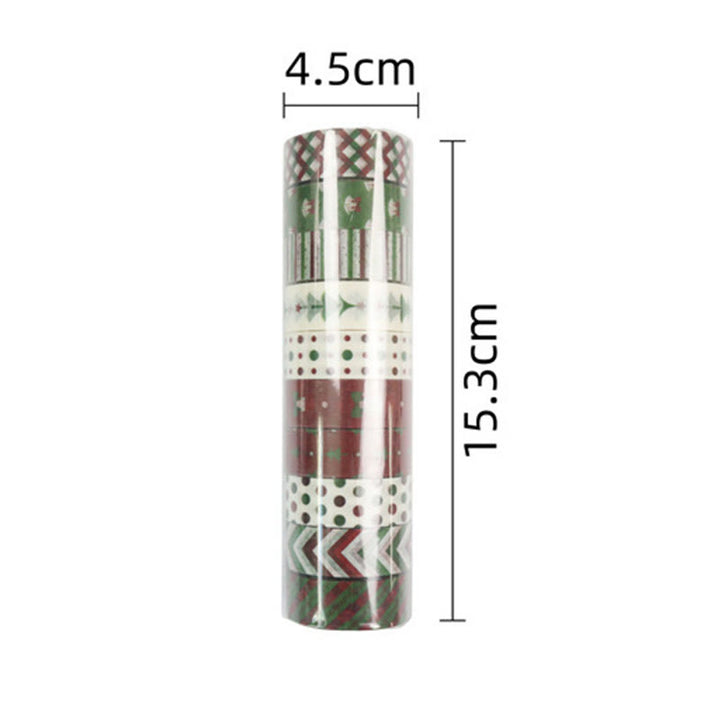 10 Rolls Set Christmas Holiday Series Washi Tape Scrapbook Tape