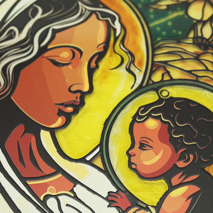 Angels Suncatcher Window Decor Stained Glass Ornament