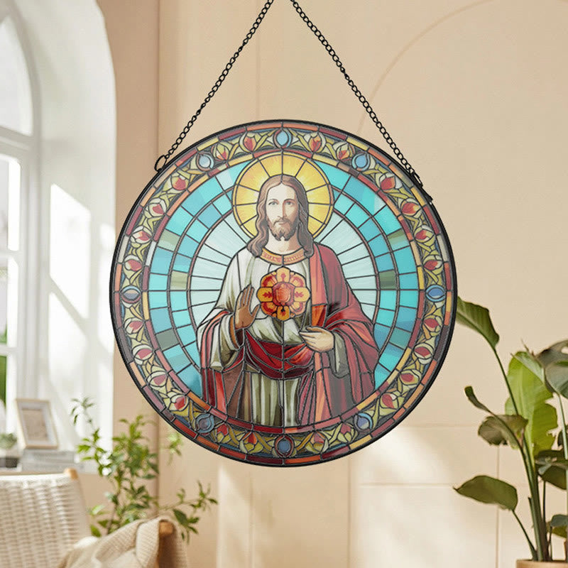 Angels Suncatcher Window Decor Stained Glass Ornament
