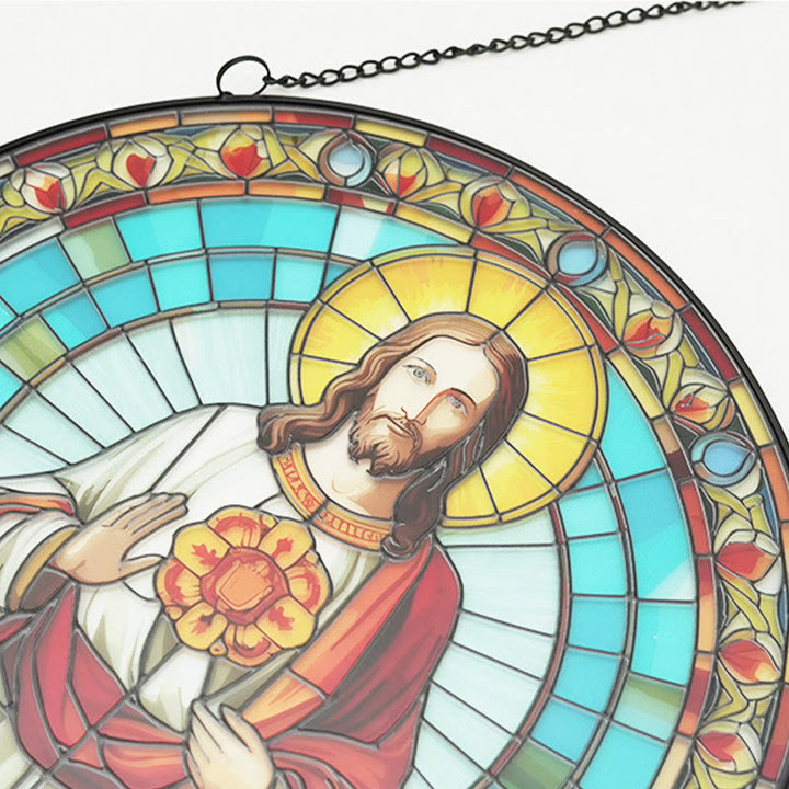 Angels Suncatcher Window Decor Stained Glass Ornament