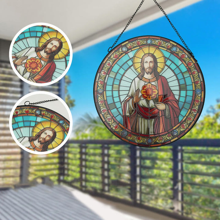 Angels Suncatcher Window Decor Stained Glass Ornament