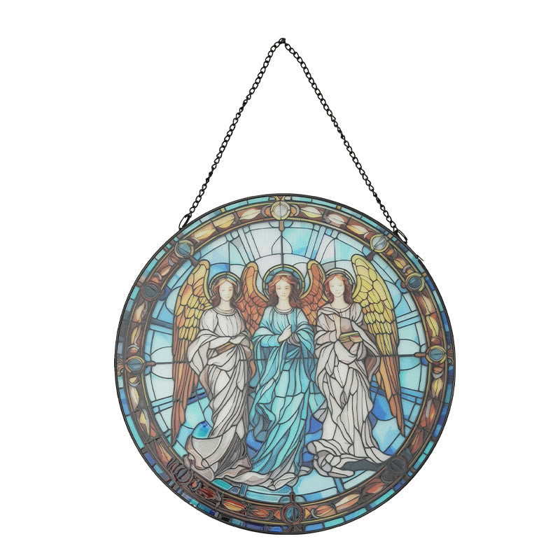 Angels Suncatcher Window Decor Stained Glass Ornament