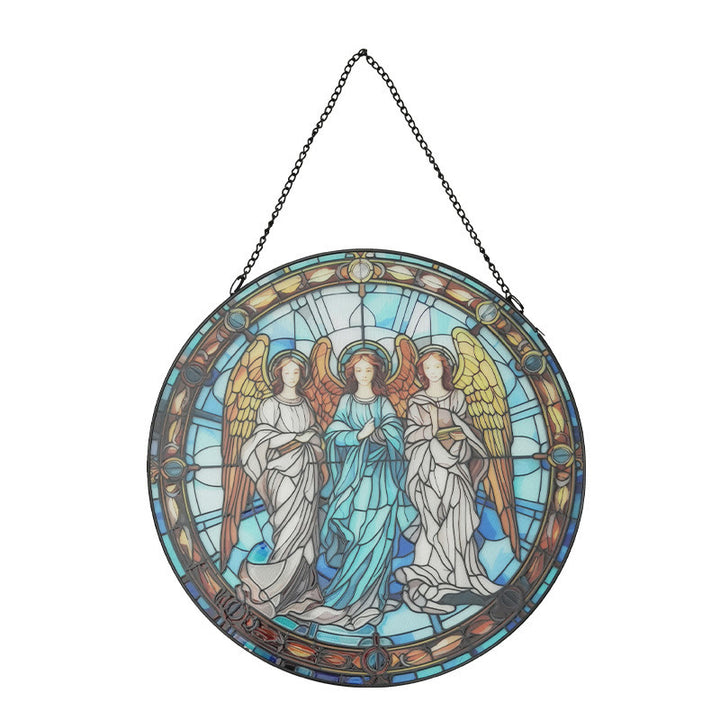 Angels Suncatcher Window Decor Stained Glass Ornament