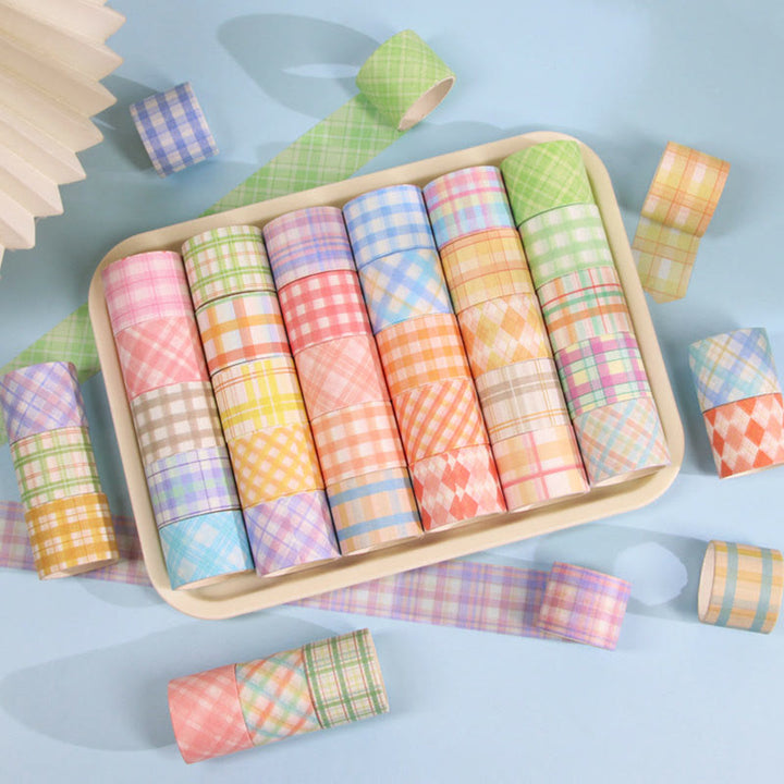 Fresh Grid Series Washi Tape Set Decorative Scrapbook Tape