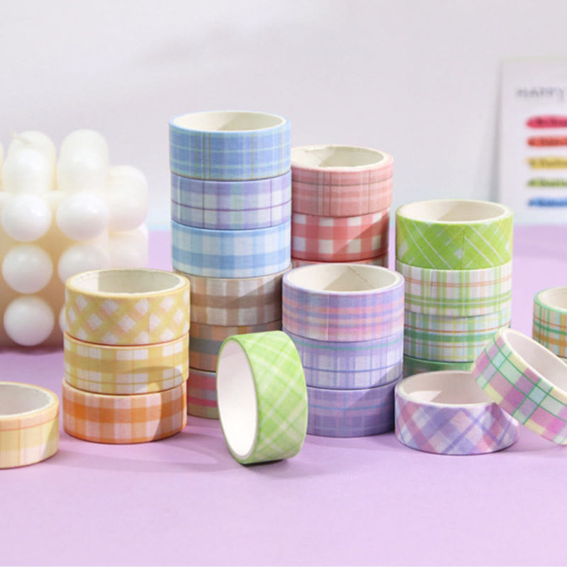 Fresh Grid Series Washi Tape Set Decorative Scrapbook Tape