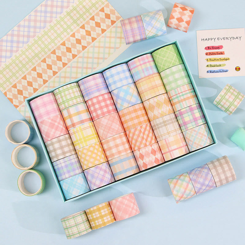 Fresh Grid Series Washi Tape Set Decorative Scrapbook Tape