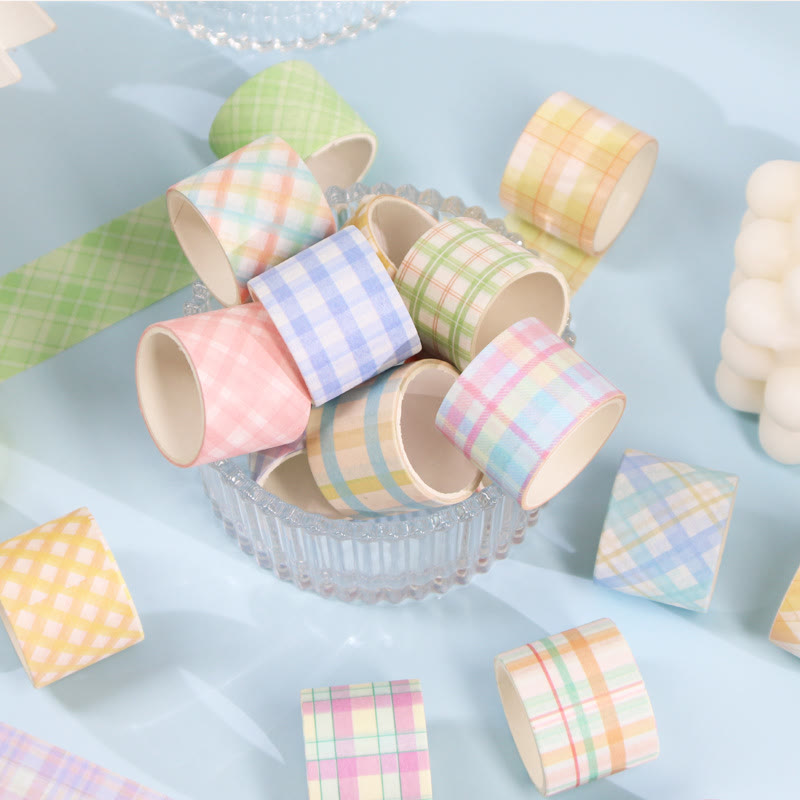 Fresh Grid Series Washi Tape Set Decorative Scrapbook Tape