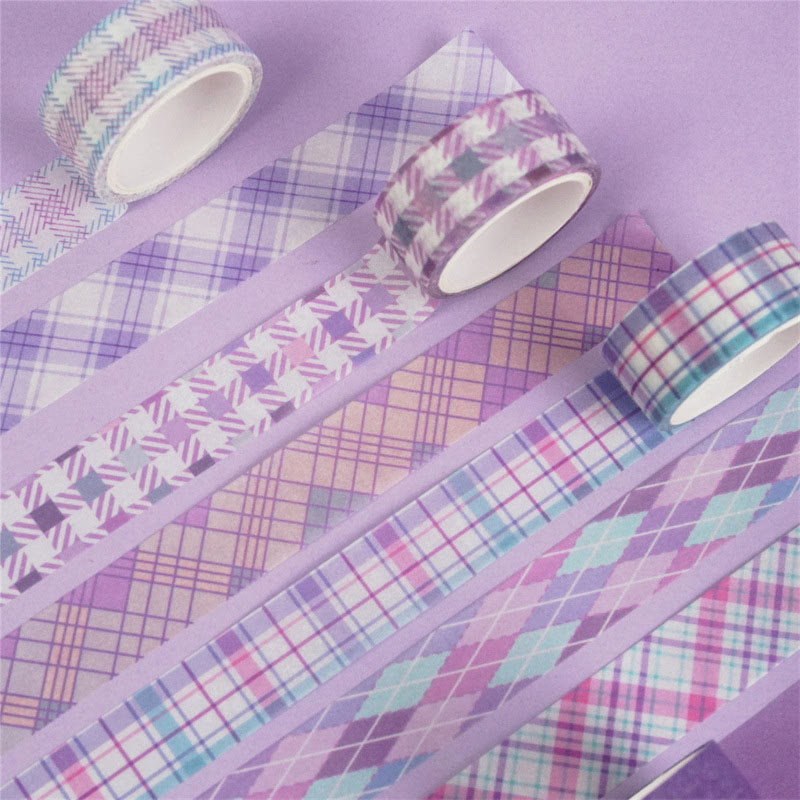 12 Rolls Set Grid Pattern Series Washi Tape Scrapbook Tape