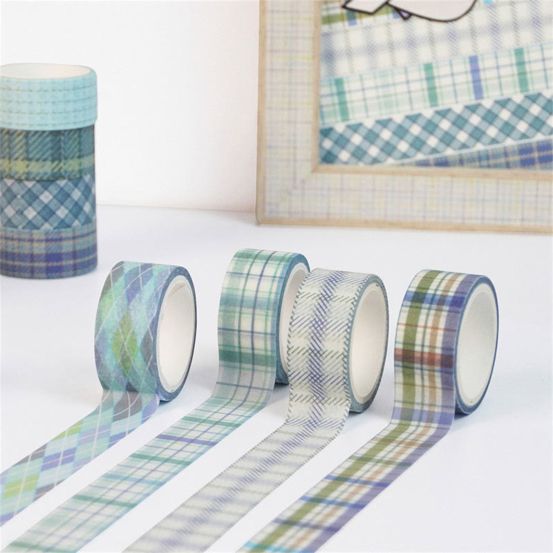 12 Rolls Set Grid Pattern Series Washi Tape Scrapbook Tape