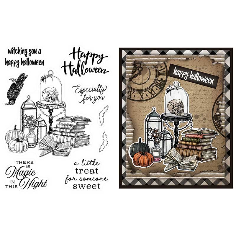 Halloween Theme Stamp Cutting Dies Set For Handmade Postcard Crafts