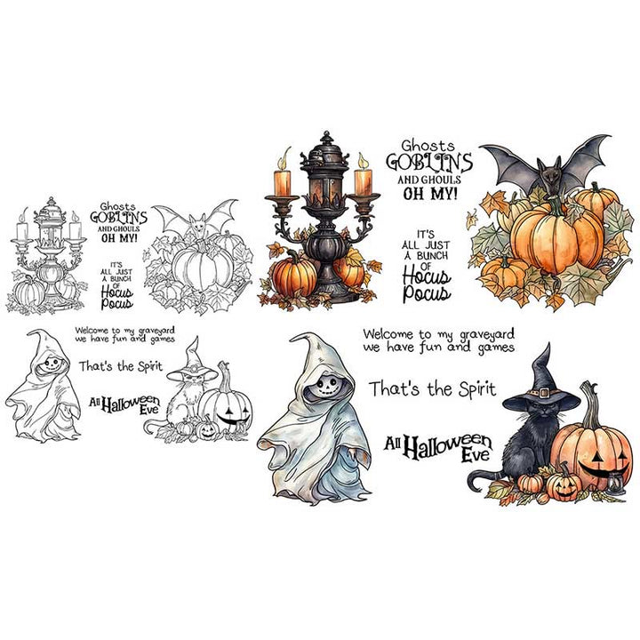 Pumpkin Ghost Stamp Cutting Dies Set For Handmade Postcard Crafts