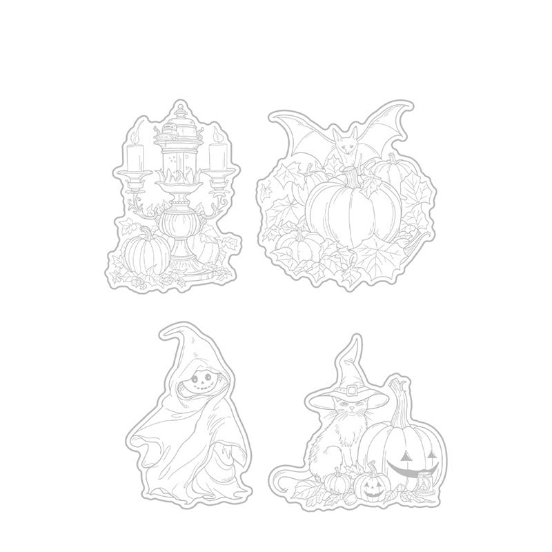 Pumpkin Ghost Stamp Cutting Dies Set For Handmade Postcard Crafts