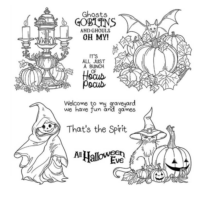 Pumpkin Ghost Stamp Cutting Dies Set For Handmade Postcard Crafts