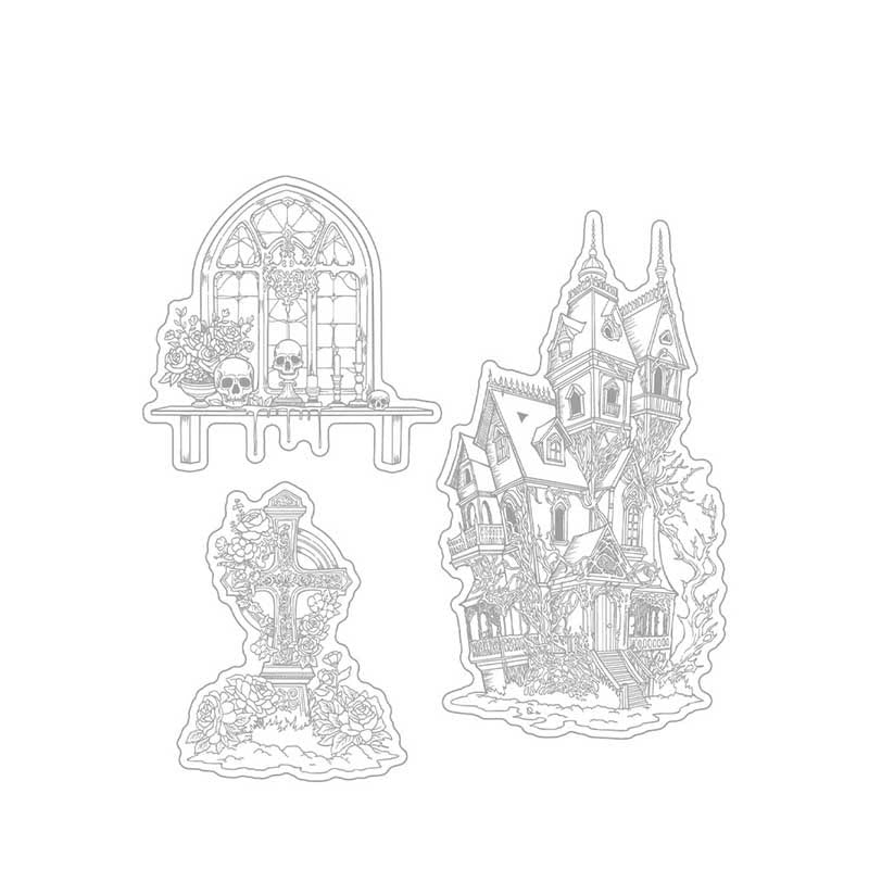 Halloween Castle Stamp Cutting Dies Set For Handmade Postcard Crafts