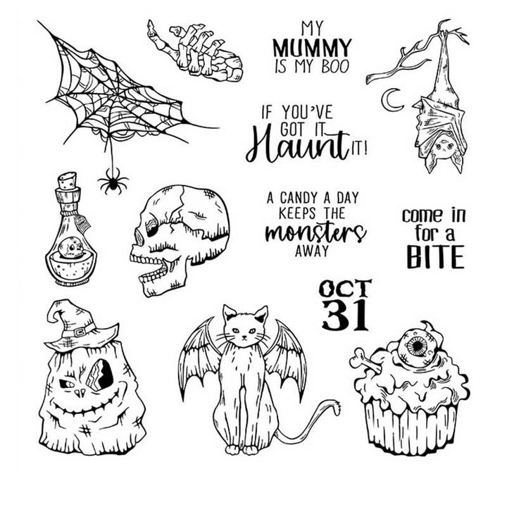 Halloween Decor Stamp Cutting Dies Set For Handmade Postcard Crafts