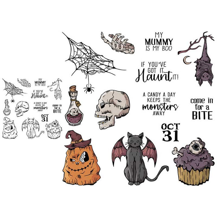 Halloween Decor Stamp Cutting Dies Set For Handmade Postcard Crafts