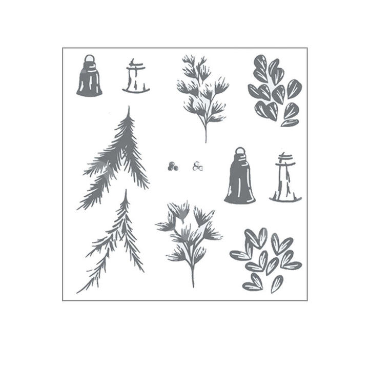 Leaf And Bell Stamp Cutting Dies Set For Handmade Postcard Crafts