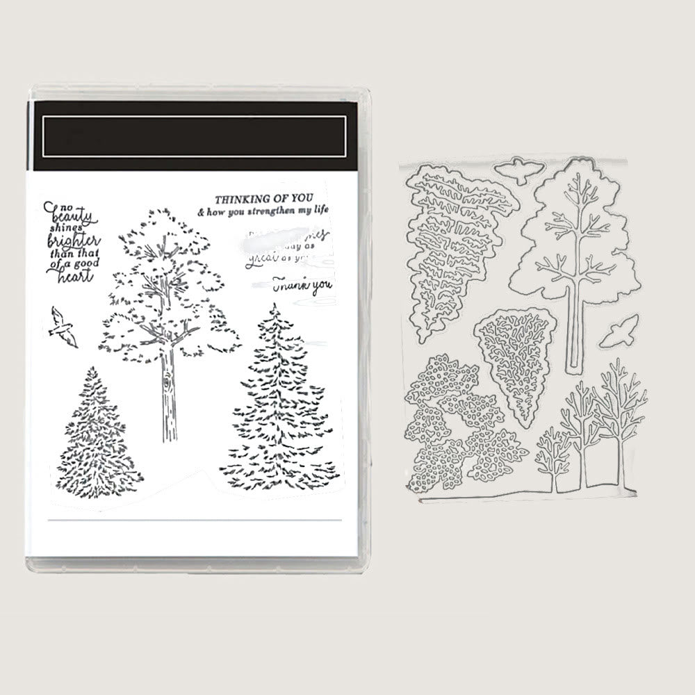 Forest Tree Stamp Cutting Dies Set For Handmade Postcard Crafts