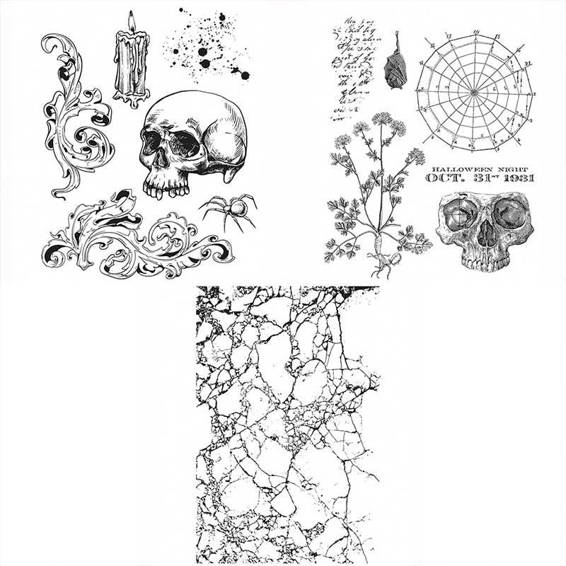 Clear PVC Stamps Halloween Theme Sheet Seal Rubber Stamps