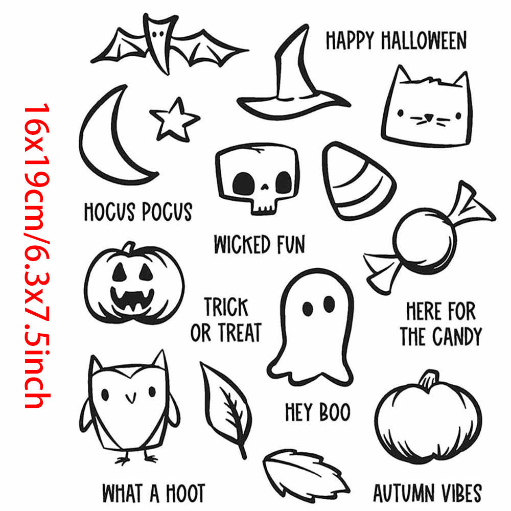 Clear PVC Stamps Halloween Theme Sheet Seal Rubber Stamps