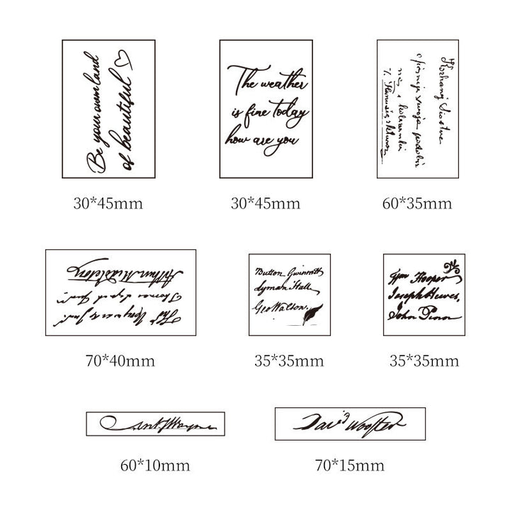 8 Styles Retro English Text Wooden Stamps For Card Making