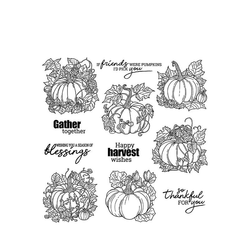 Plant A Pumpkin Stamp Cutting Dies Set For Handmade Postcard Crafts