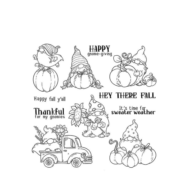 Pumpkin Dwarf Stamp Cutting Dies Set For Handmade Postcard Crafts