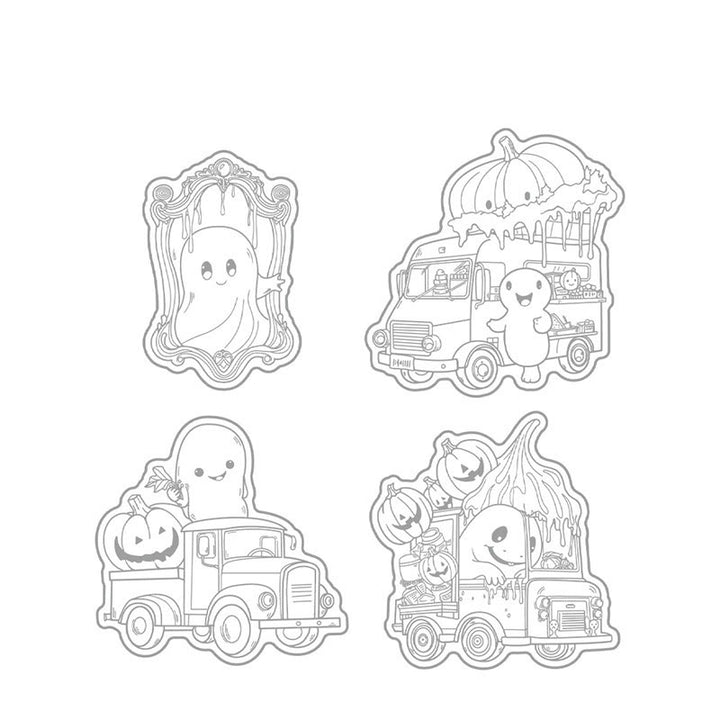 Funny Ghost Stamp Cutting Dies Set For Handmade Postcard Crafts