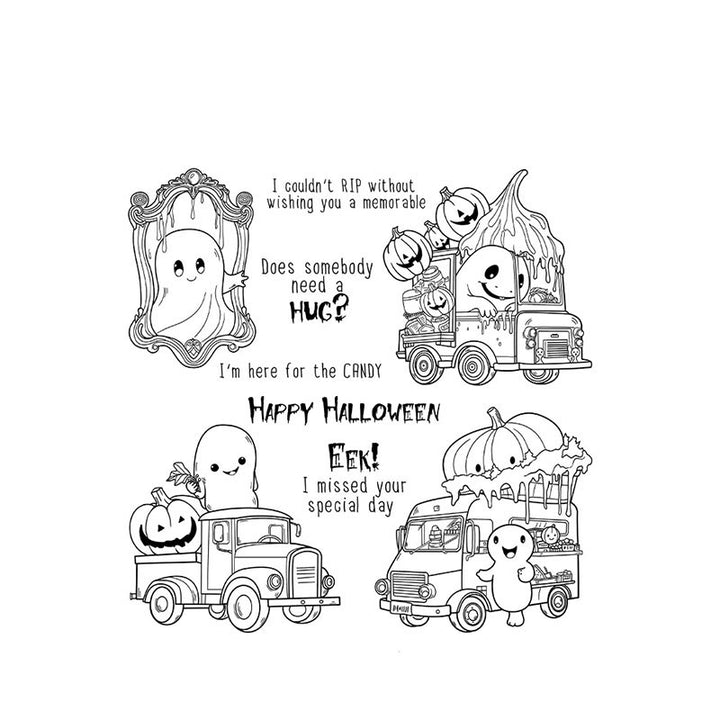 Funny Ghost Stamp Cutting Dies Set For Handmade Postcard Crafts