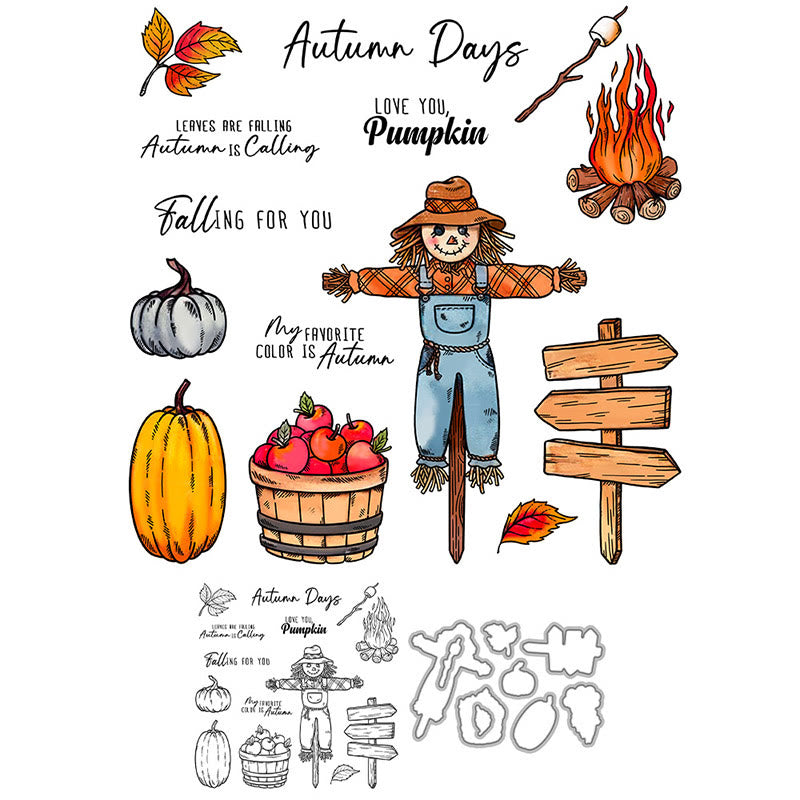 Harvest Autumn Stamp Cutting Dies Set For Handmade Postcard Crafts