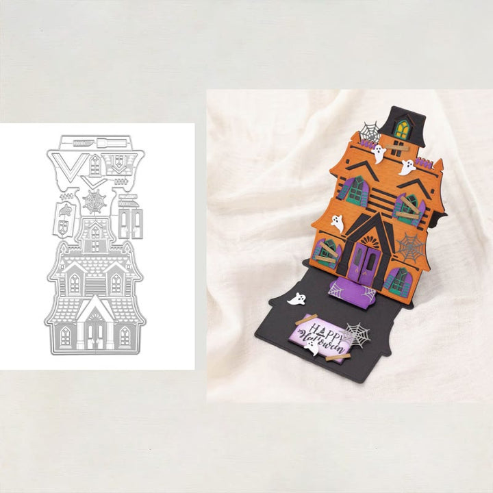 Halloween Haunted House Cutting Dies For Handmade Postcard Crafts