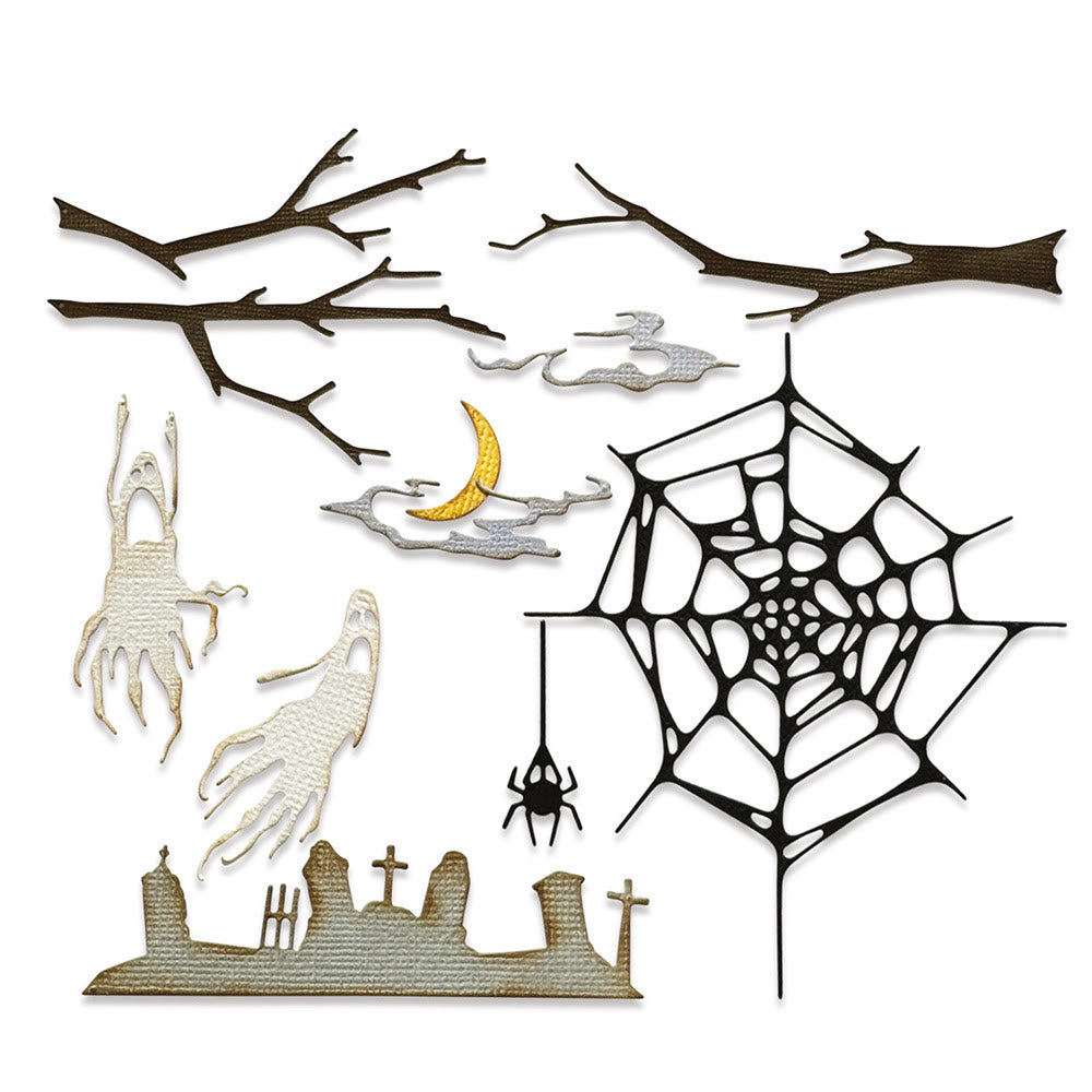 Spider Webs And Ghosts Cutting Dies For Handmade Postcard Crafts