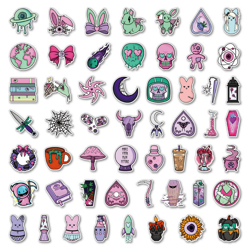 104pcs Gothic Halloween Series Graffiti Sticker For DIY Journal Decor