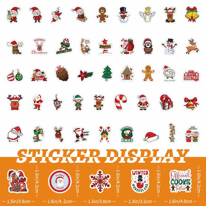 100pcs Happy Christmas Holiday Series Sticker For DIY Journal Decor