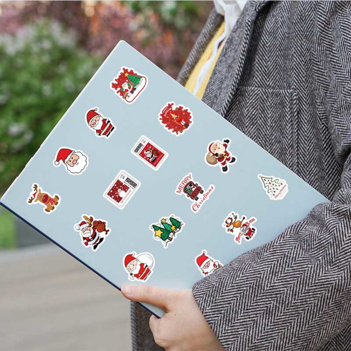 100pcs Happy Christmas Holiday Series Sticker For DIY Journal Decor