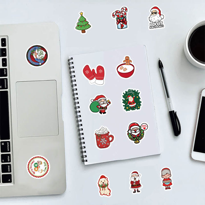 100pcs Happy Christmas Holiday Series Sticker For DIY Journal Decor