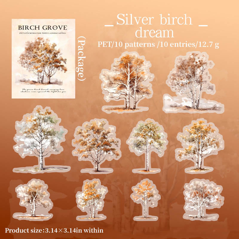 Birch Forest Series Sticker For DIY Journal Decor