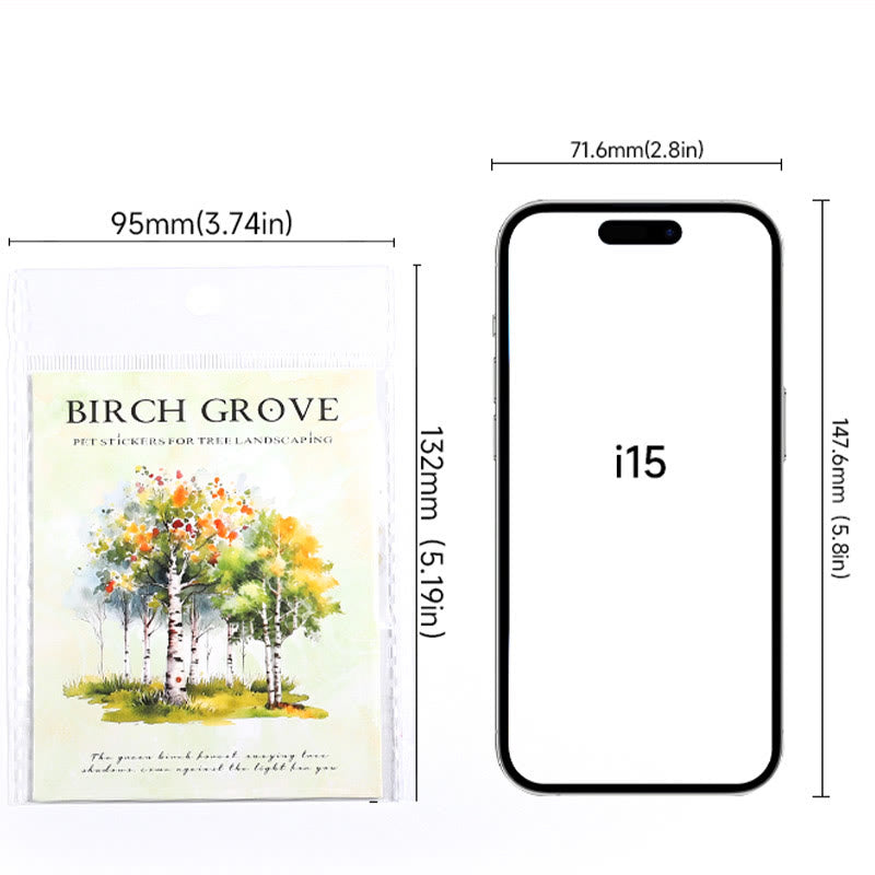 Birch Forest Series Sticker For DIY Journal Decor