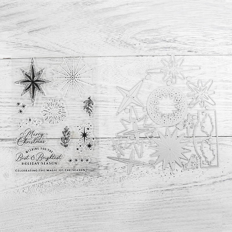 Pentagram Christmas Stamp Cutting Dies Set For Handmade Greeting Cards